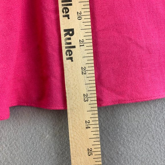 **SOLD**Lauren Ralph Lauren LRL Womens Skirt 12 Pink Linen Skater Flare Pockets - Picture 8 of 10